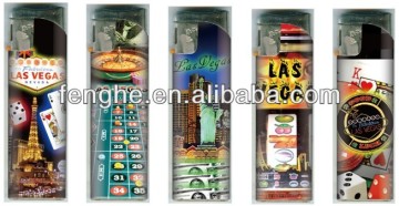 ISO 9994 and CR cigarette lighter FH-805 with various stickers