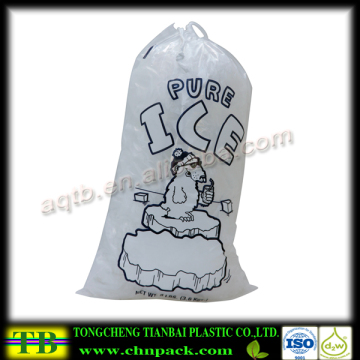 8lb 10lb 12lb plastic drawstring ice bag factory
