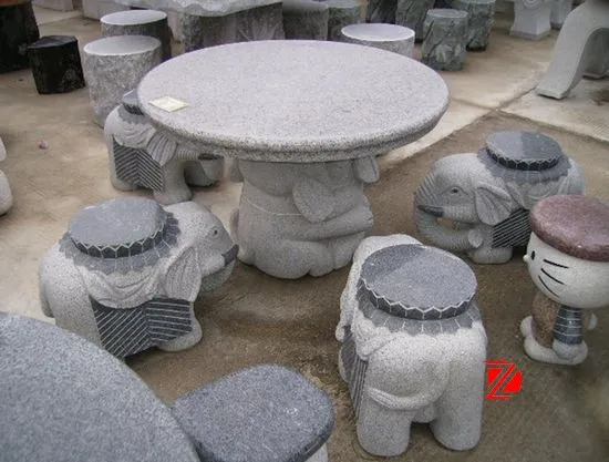 stone animal shape chair and table set