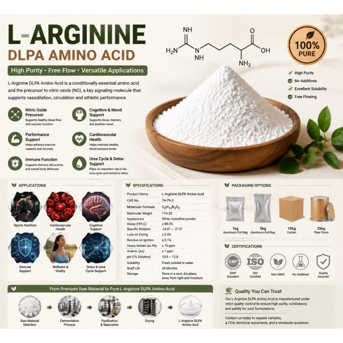 Ingrediente de nutrición deportiva L-arginina