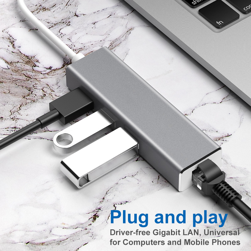 4 في 1 USB C HUB3.0 إيثرنت RJ45