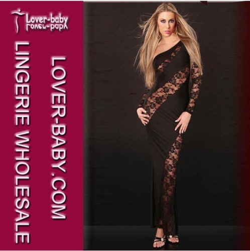 New Black Sexy Long Sleeve Lace Evening Gown (L5053-2)