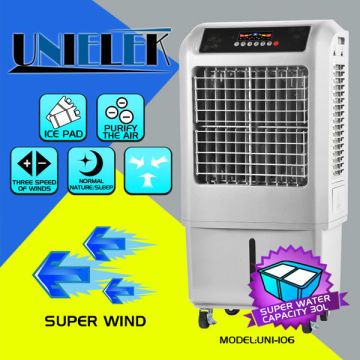LED panel control powerful floor standing industrial powerful water air cooler fan