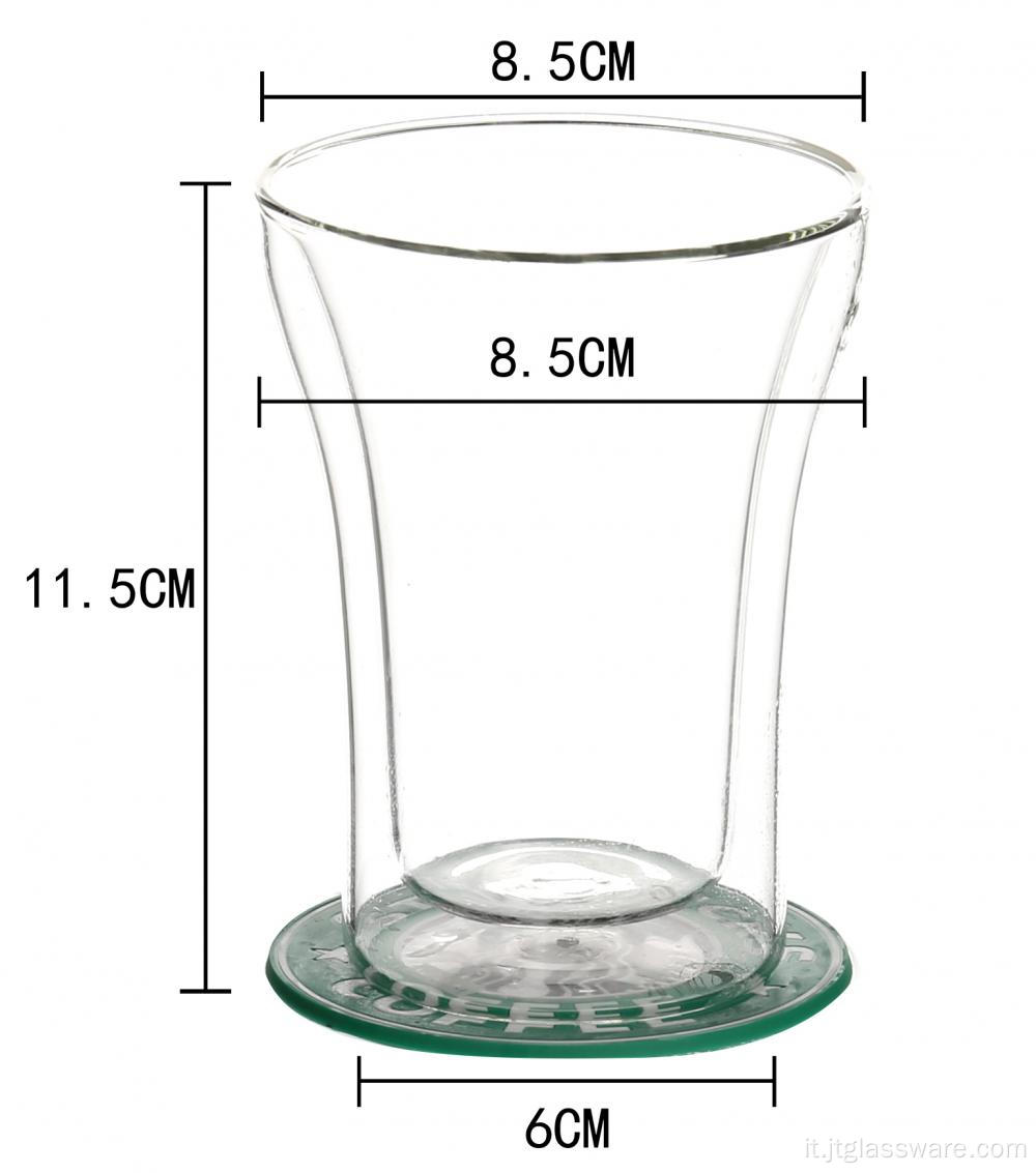 Tazza in vetro isolante per bicchieri