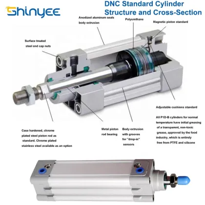 Custom SHINYEE Double Action Pneumatic Air Cylinder with 1000mm Stroke and ISO6431 Standards: Norgren Cylinder