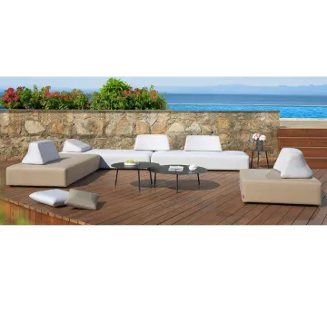 Hotel outdoor furniture luxury modern waterproof fabric outdoor sofa set patio poolside garden sofas