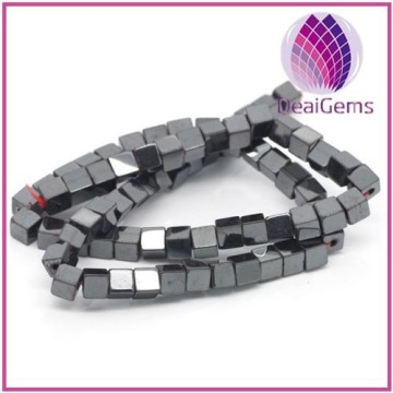 wholesale 6x6mm black cube hematite beads