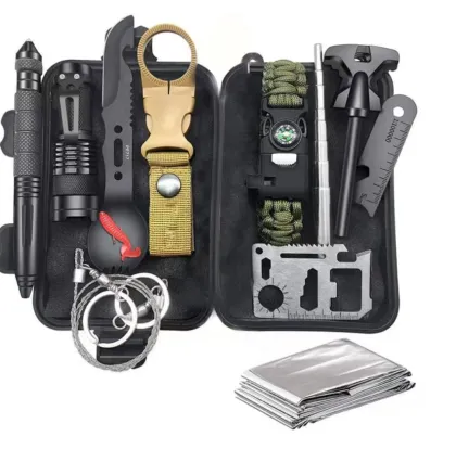 Emergency Camping Survival Kit: 12Pcs Tools & First Aid Essentials