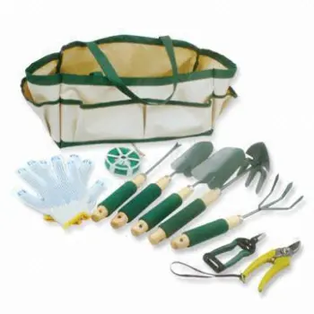 Garden Tool Set, Includes Bag/Pruning Shears/Garden Shears/Spade/Leaf Rake/Garden Fork