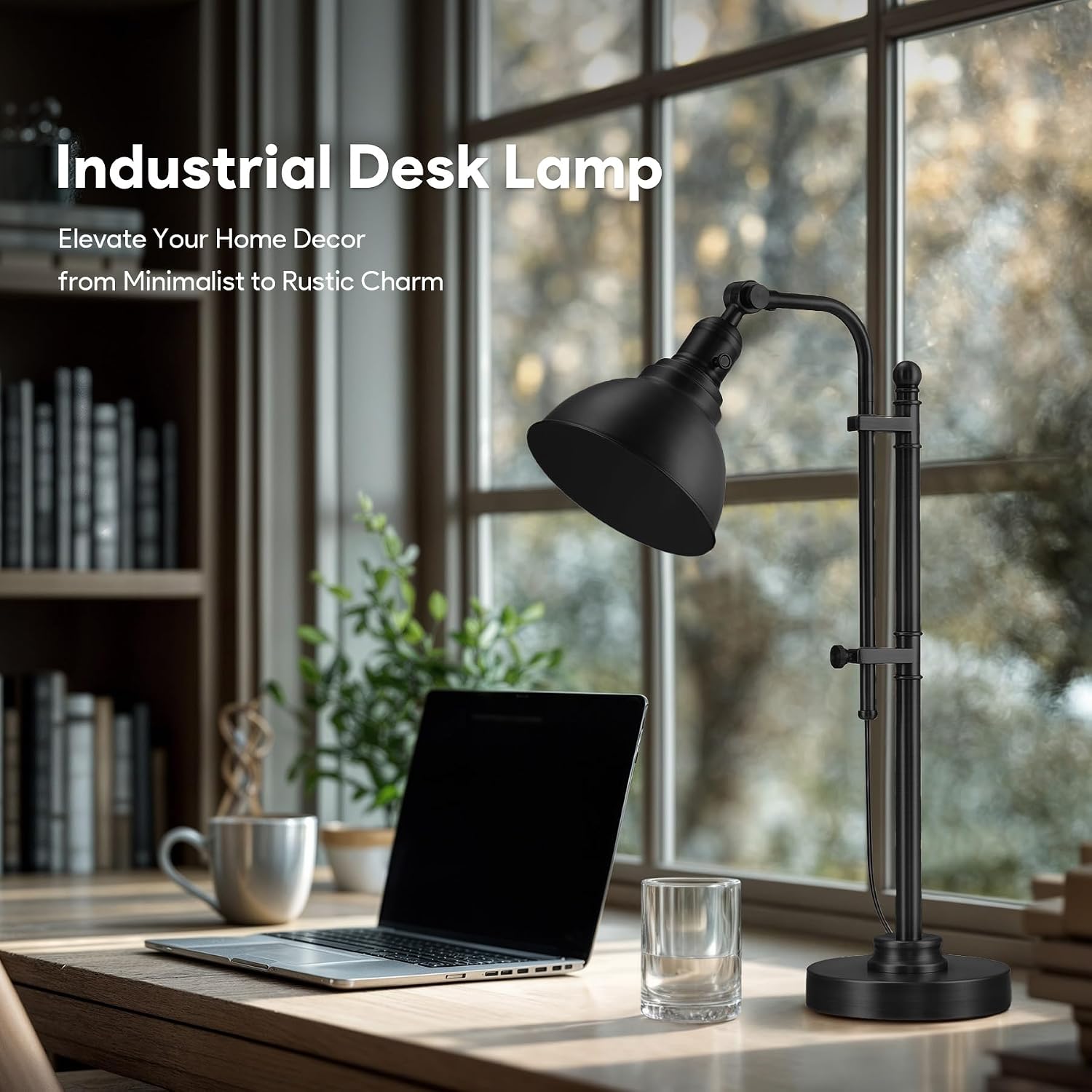 Industrial Swing Desk Lamp Adjustable Vintage Black Office Light (9)