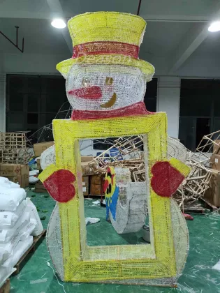 Outdoor LED Snowman Christmas Photo Op Decorations
