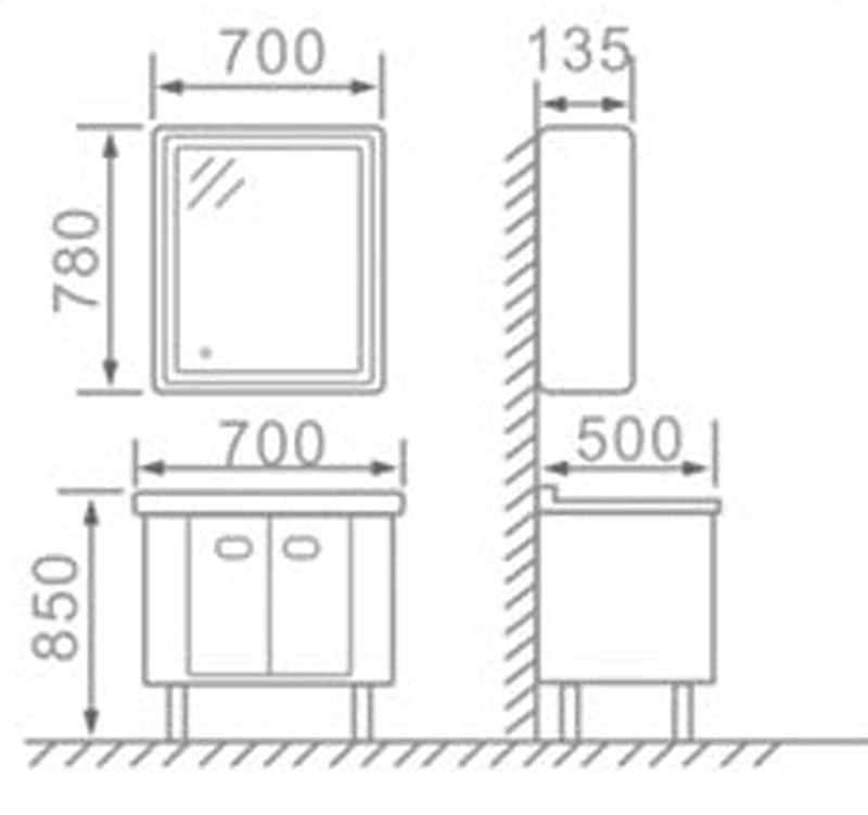 New Design Wooden Undermount Bathroom Cabinet