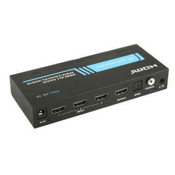 3 x 1 HDMI Switch AV Sync Separator with SPDIF/Coaxial/Audio, Supports Full HD 1080P/3DNew