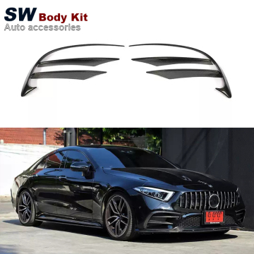 6Pcs/set Carbon Fiber Front Bumper Fin for Mercedes-Benz CLS W257 CLS53 2020