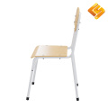 Scaun student elegant din oțel alb și lemn