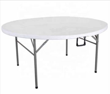 Used Round Plastic Folding Tables for Banquet and Wedding Outdoors - 6 Ft