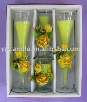 flower glass Jelly Candle in G