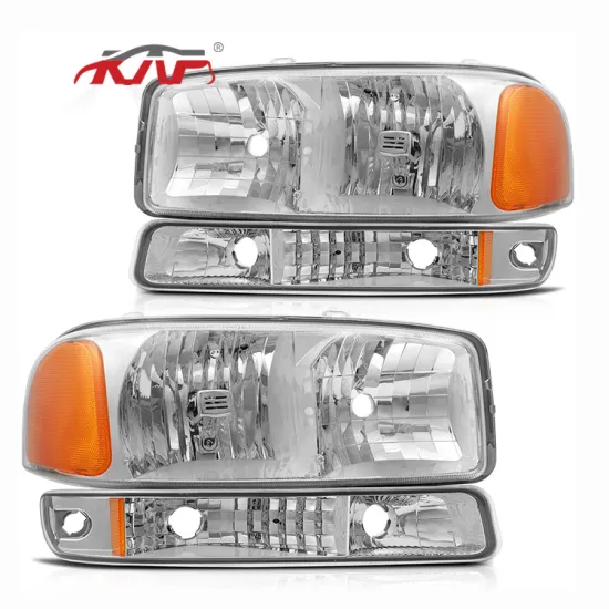 Clear Headlights Bumper lamp GM2503188 GM2502188 Chrome Housing Amber Reflector Clear Headlamps for GMC SIERRA Yukon 1999-2007