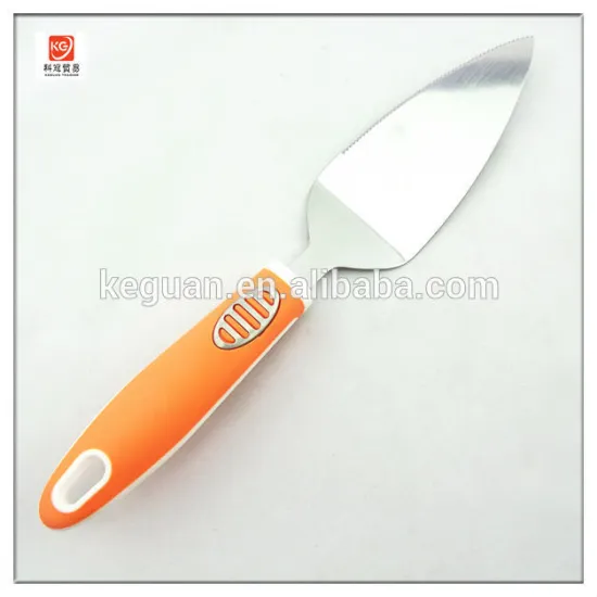 SK-336 wholesales high quality soft PP and TPR handle stainless steel pizza turner