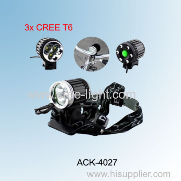 3 × كري Xm-l T6 قيادة 1500lumens الطاقة فائقة الألومنيوم الدراجات الخفيفة Ack-4027