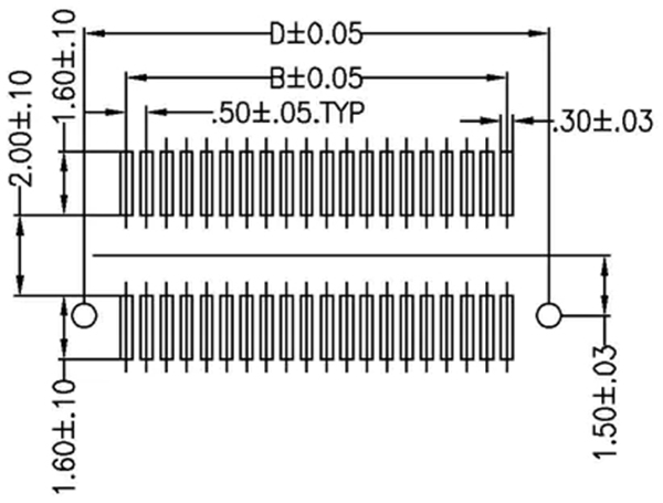 Dual Slot Male H2.2 Board-to-Board Connectors