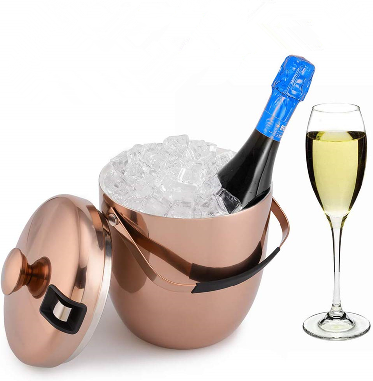 Double Wall Insulated Stainless Steel Wine Ice Bucket