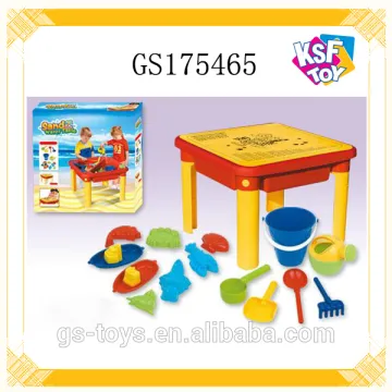 Children Game Plastic Portable Beach Table With Beach Tools