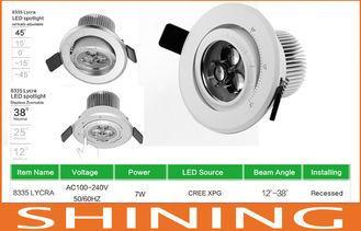 7W 38 degree LED Focus Spotlight  220V 50Hz / 60Hz Recessed