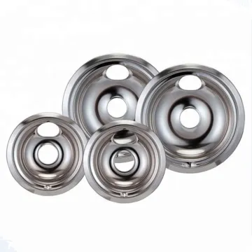 GE68C 4 Pack Electric Range Replacement Cooktop Parts - Chrome Drip Pan Set (6'' WB31X5010 & 8'' WB31X5011)