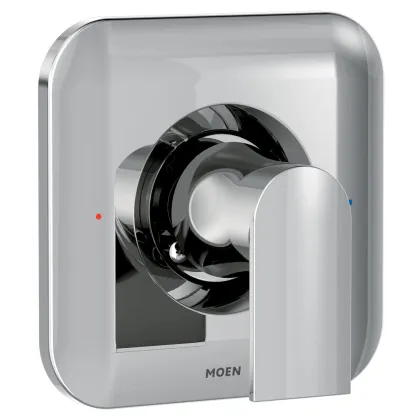 Moen Genta LX Matte Black Pressure-Balancing Modern Shower Trim Set: Bathroom Shower Lever Handle with Escutcheon - T2471BL