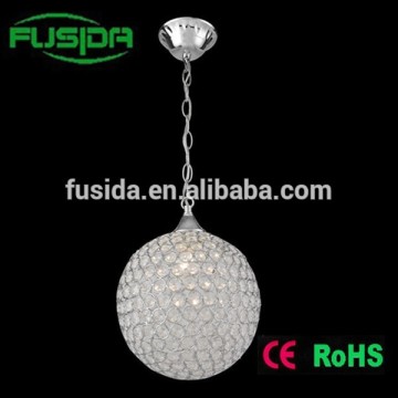 Simple design iron and crystal pendant light/single lighting for indoor decoration