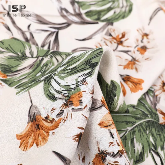 Printed 120Gsm Textile Dress Moss Crepe Fabric