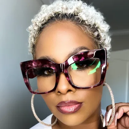 Large Frame Anti-Blue Light Prescription Glasses for Women