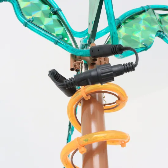 Tropical Lighted Holographic Rope Lights - 7ft Palm Tree Christmas Yard Decor