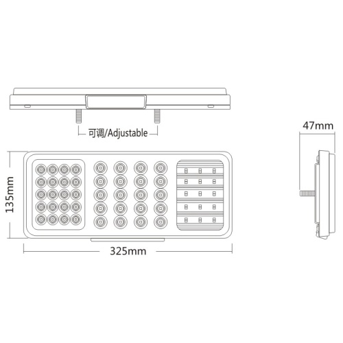 24V 55 LEDs IP67 Luz traseira à prova d&#39;água