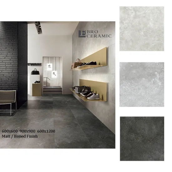 Ebro Ceramic 60x60 Grey Beige Anti-Slip Lappato Porcelain Floor Tiles