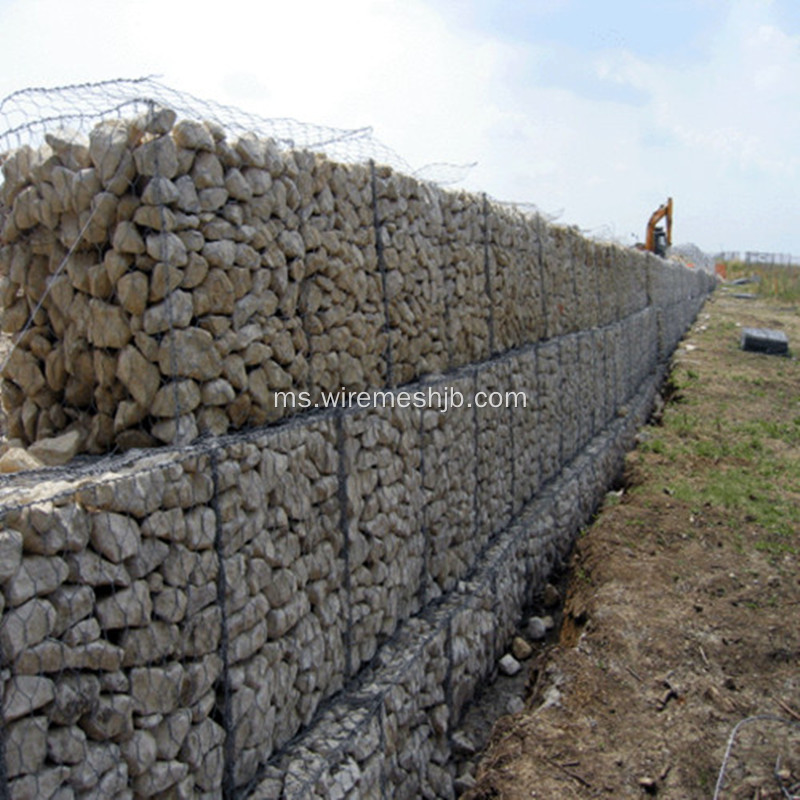 3.4 mm Galvanized Gabion Box untuk Projek Sungai Bank