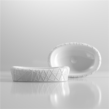 Unique Fashion Glossy White Above Counter Easy Clean Ceramic Sink Bowl
