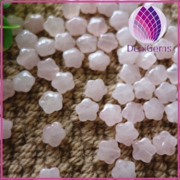factory price loose 10mm rose quartz flower beads