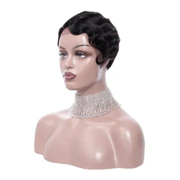 Tuneful  wholesale 100% Peruvian human unpressed short hair style remy virgin hair front  wig 005 bobo hair wigs for women