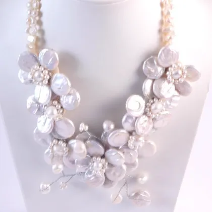 African Shell Bead Necklace Sea Pearl Jewelry