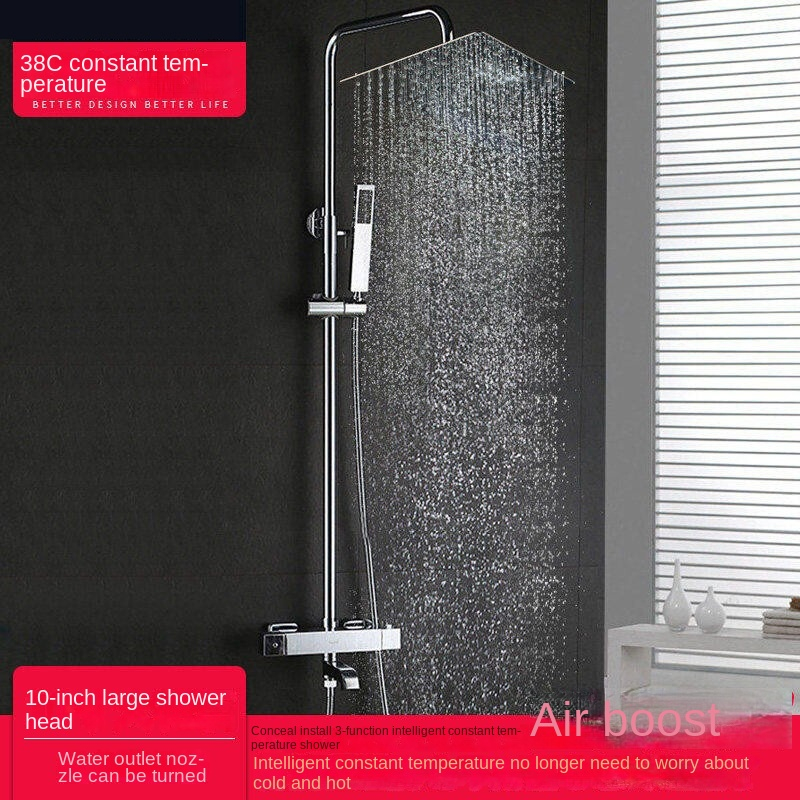 Thermostatic hot cold three-function waterfall shower set