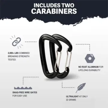 Carabiners Portable Set Camping Ripstop Parachute Nylon Durable Hammock