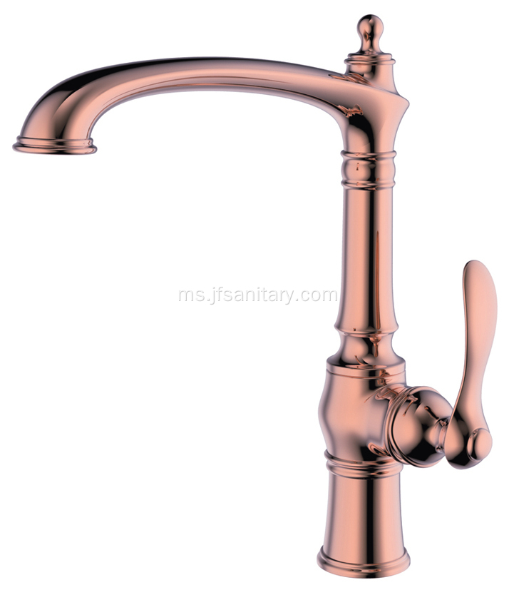 Kualiti Deck-Mounted Brass Single-Hole Dapur Sink Faucet