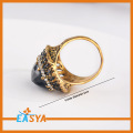 Terbaru antik emas hitam Rhinestone posting Ring Finger untuk pria