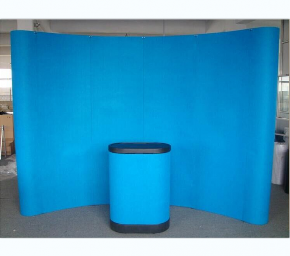 Portable trade show advertising pop up display stand
