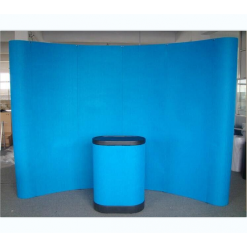 Portable trade show advertising pop up display stand