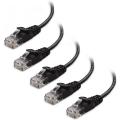 Snagless Cat6 ultradunne Ethernet-kabel in zwart