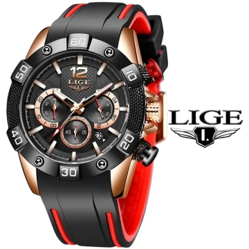 2024 Luxury Men's Chronograph Watch - LIGE 10030 Stainless Steel Waterproof Quartz Watch