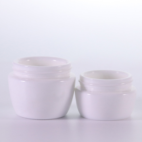 Opal White Cream Jar avec bonnet en or rose